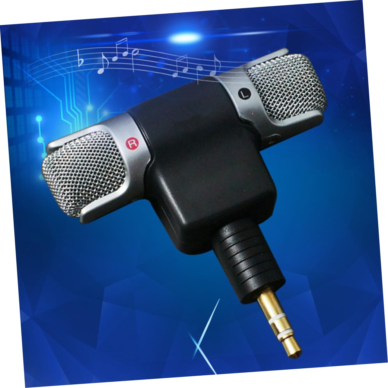 SEWACC 1Pc Mini Stereo Microphone for PC Laptop Lightweight Omnidirectional Mic with Jack for Streaming Recording Easy Design