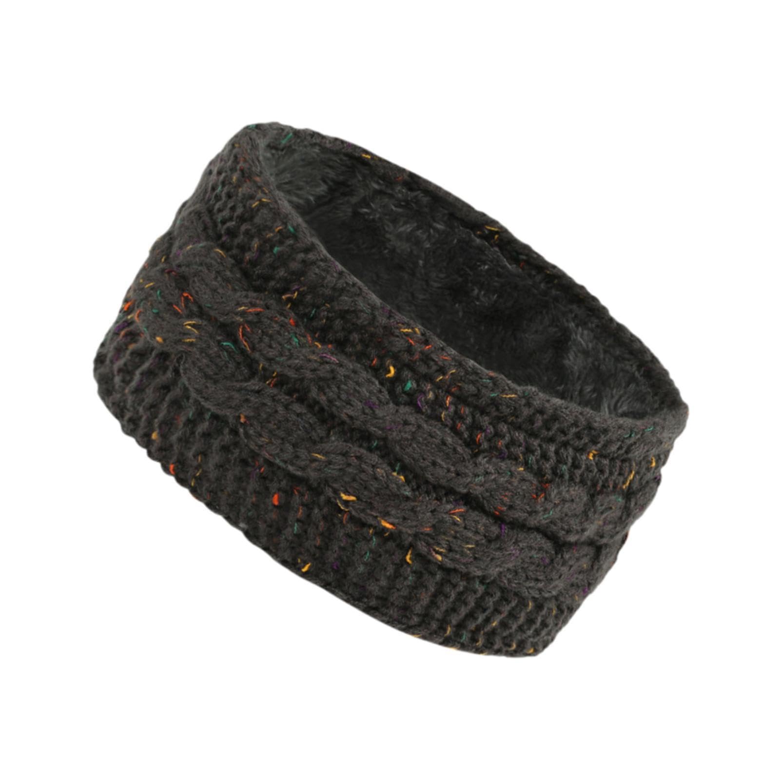Knitted Headband for Women Ear Warmer Knit Headband for Girls Winter Running Dark Gray|Clothing, Shoes & Accessories | Womens Accessories | Hats-image-25