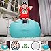 Kroco Stuffed Animal Storage Bean Bag Chair for Kids Room | Stuff'n sit Toy Storage Bags | Beanbag Cover for Girls & Boys | Toys Organizer Seat Holder | Stuffy Deal - 38'' Blue, Teal- Turquoise
