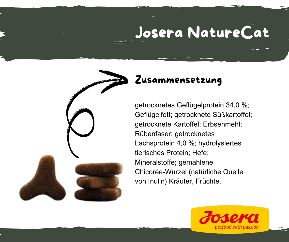 Josera NatureCat | Cat | Katze | Trockenfutter | Getreidefrei | Premium Katzenfutter für ausgewachsene Katzen | Goodie | Sparbundle 2 x 4,25kg + Kritzelmännchen (2 x 4,25 KG)
