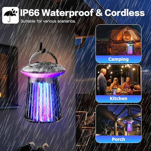 Image of 2026 Upgraded Mosquito Killer Lamp, 4200V Electric Bug Zapper for Indoor & Outdoor, Rechargeable LED Night Light - Safe for Baby & Family, Camping, Backyard, Terrace