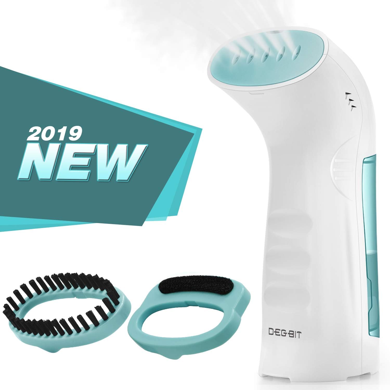 Portable Fast Heat-Up Steamer for Clothes, Handheld Travel Garment Steamer, Powerful Wrinkle Remover with 360°Anti-Leak, 100% Safe Auto-Off Clothing Fabric Steamer (White & Blue)