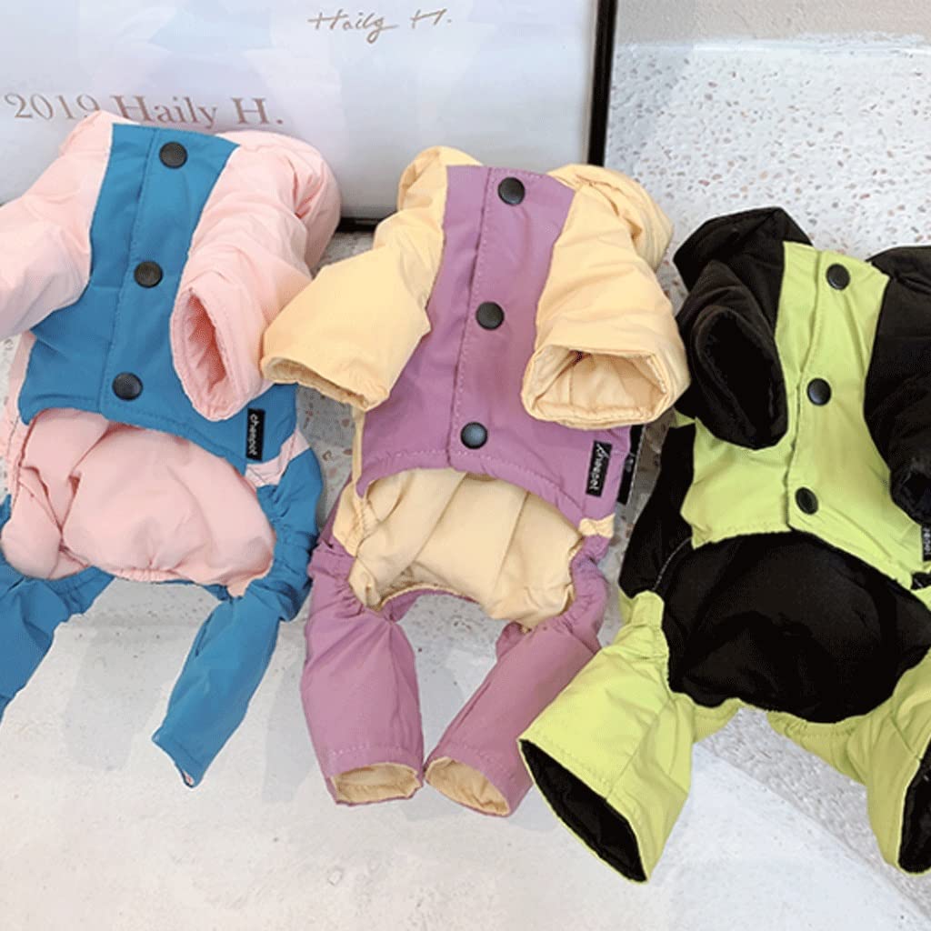 Reflektierender Hundemantel for kleine mittelgroße Hunde, Dicke Hundeweste mit warmem Baumwollfutter, vierbeiniger Hundejacke for kaltes Wetter (Color : Pink-XXL)