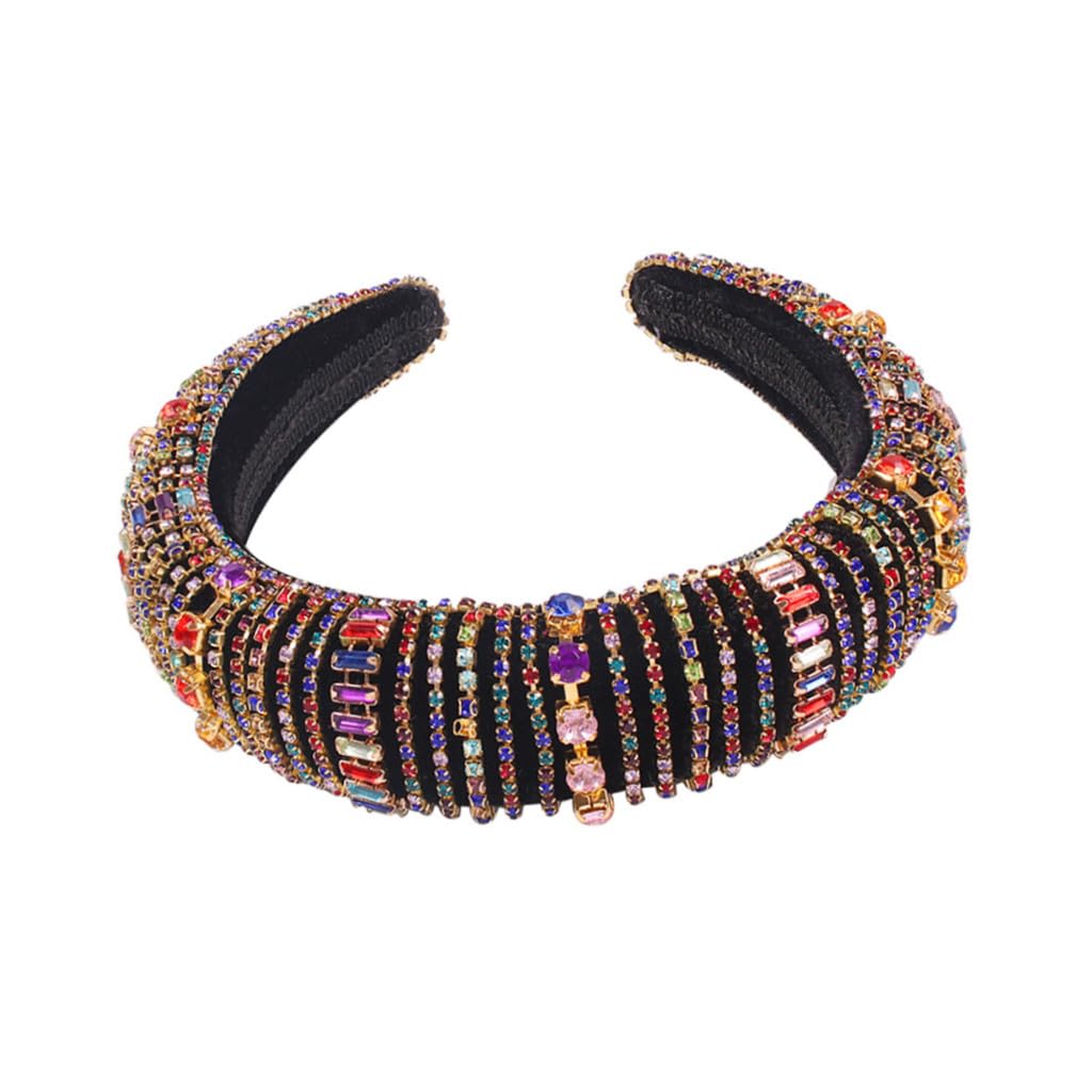 DOITOOL 3 Piezas diadema de ala ancha con diamantes completos coleteros scrunchies hair ties hair band hair topper gótico joyas rubor Decorar novia Accesorios para el cabello paño
