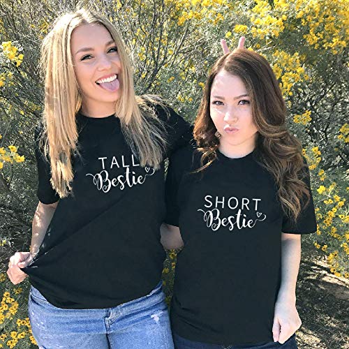 Soul Couple Tall Short Best Friend Tees for Teen Girls - 3 BFF Shirts for 2 Girls - Funny Tops3