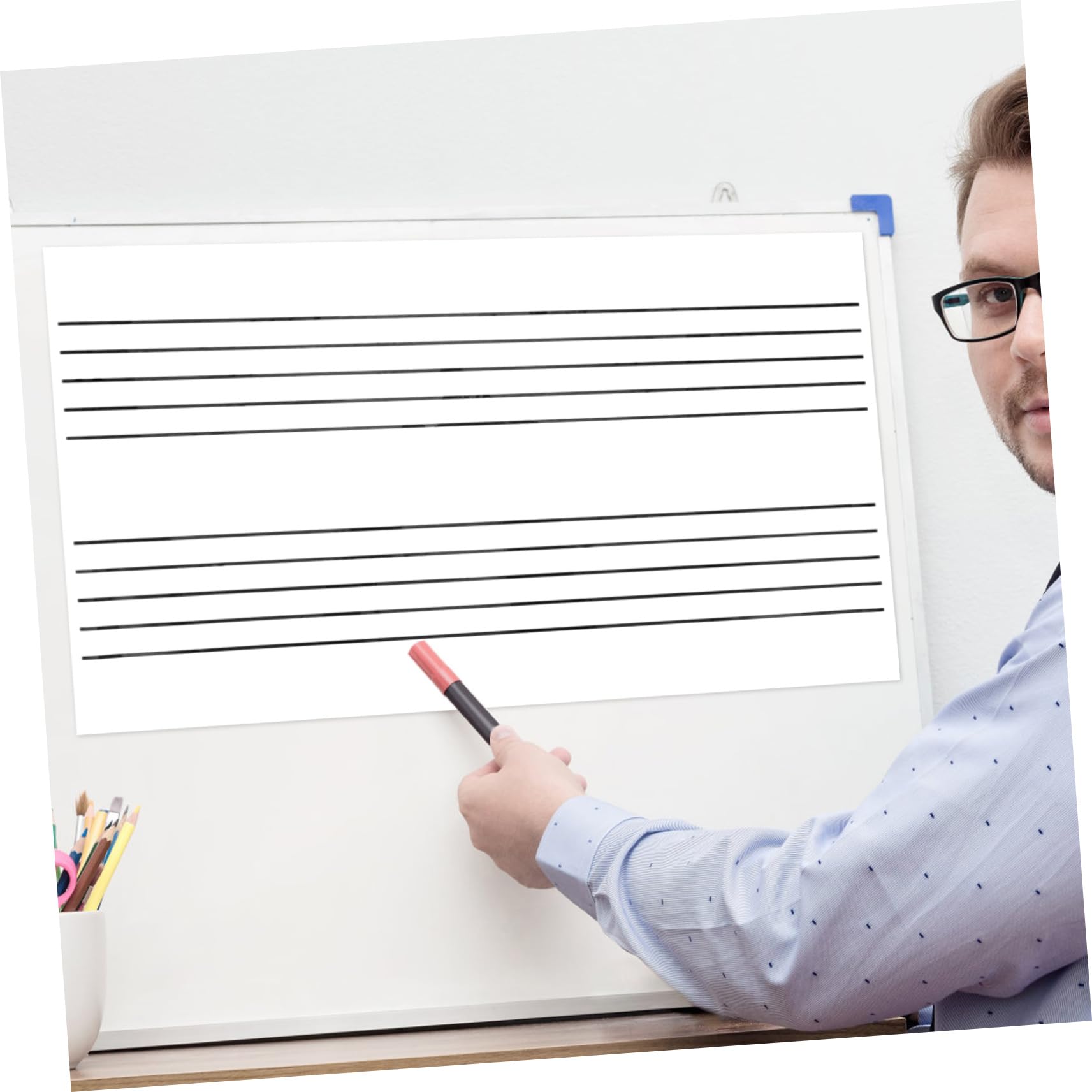 Magnetisches Tragbares Whiteboard mit Fünf Notenlinien Wiederverwendbar und Abwischbar Multifunktional als Nachrichten und Memo Tafel für Musikunterricht Haushalt und Büro