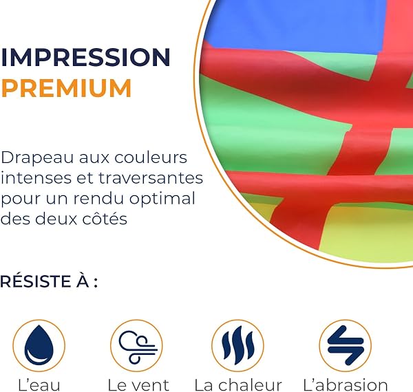 AZ FLAG - Drapeau Kabylie - 150x90 cm - Drapeau Kabyle - Algérie Berbère 100% Polyester Avec Oeillets Métalliques Intégrés - Pavillon 110 g - 3