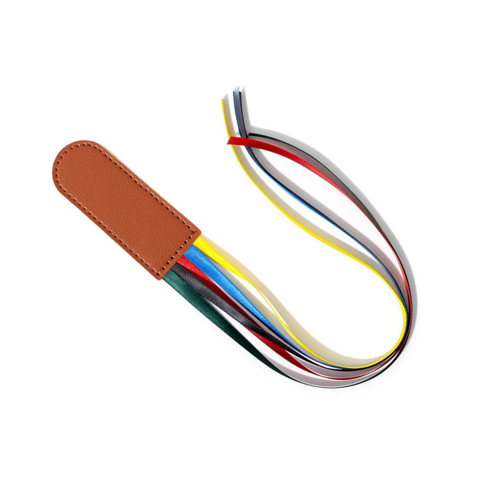 OVERTOYOU Leather Bookmarks with 5 Color Ribbons Bible Book Marks Ribbon Page Markers for Bible Poems Novel