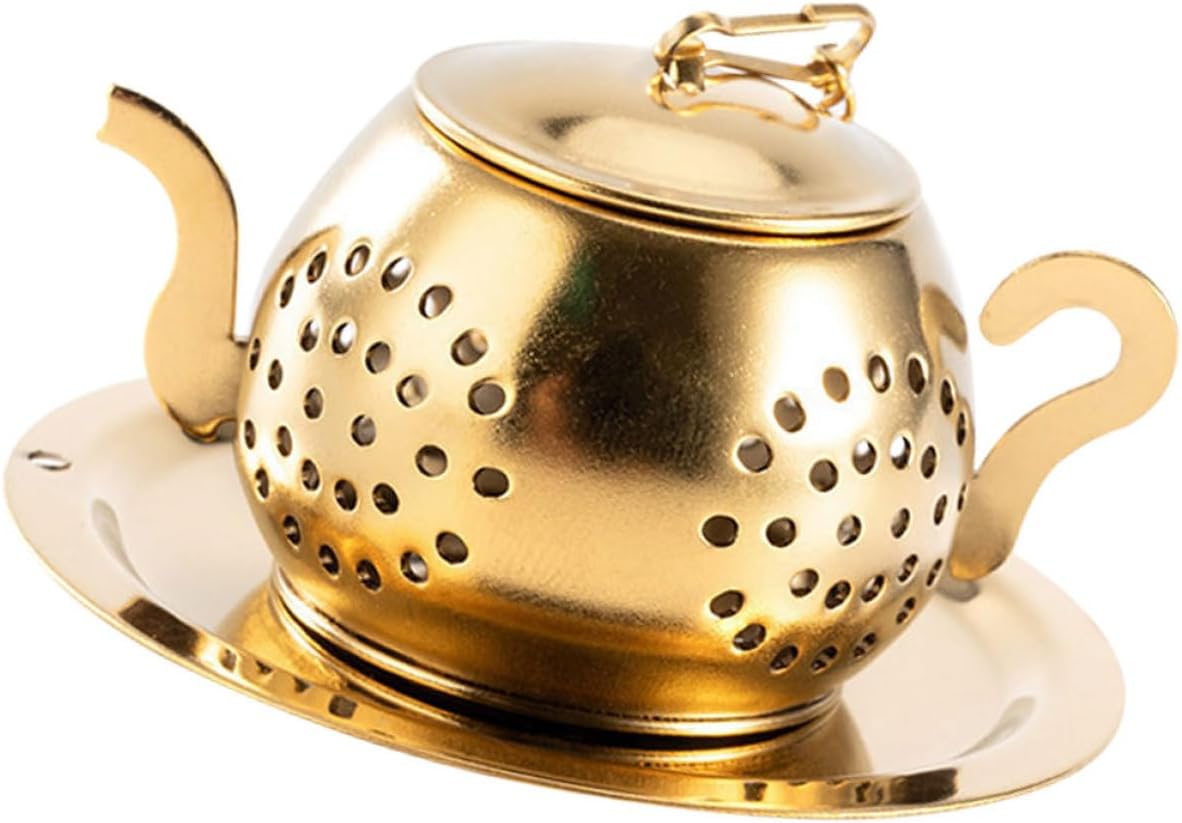 Stainless Steel Tea Strainer Filter Reusable Gold-tone Tearoom