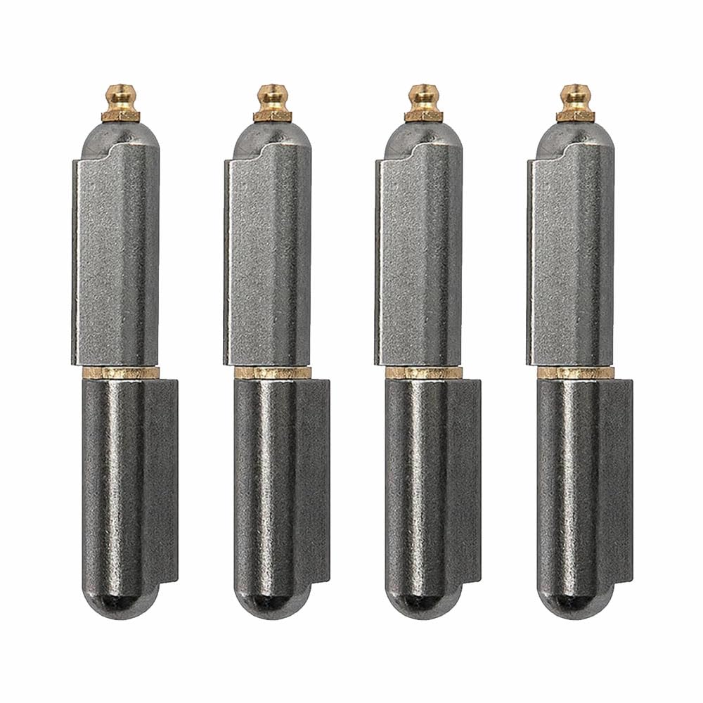 16 * 20 * 120mm 4Pcs Weldable Barrel Hinge, Steel Weld On Bullet Hinge Heavy Duty Door Hardware for Metal Gate Swing Door Trailer Ramp