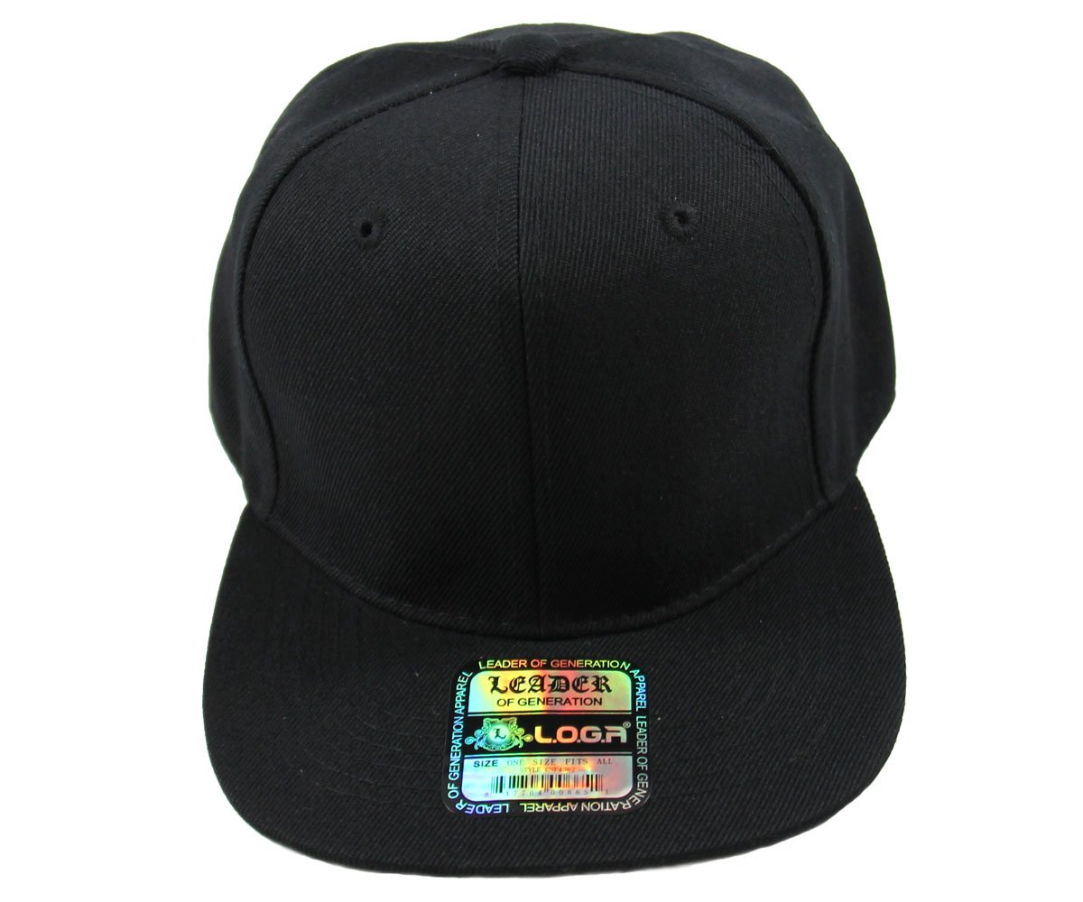 L.O.G.A. Plain Adjustable Flat Bill Snapback One Size Caps (More Colors)