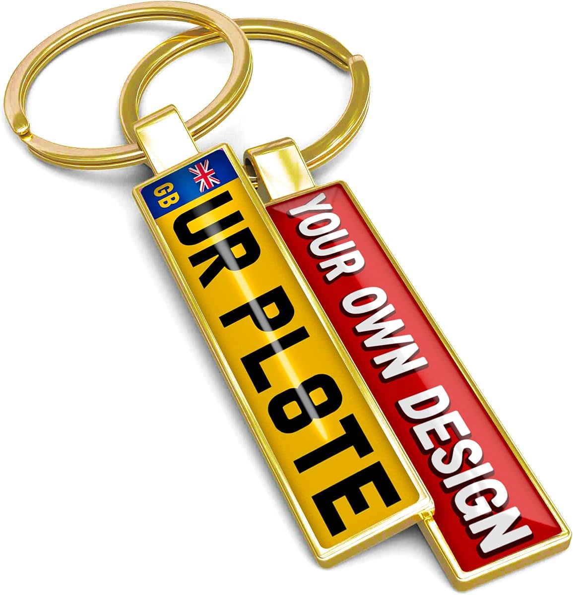 MINIDING Personalised Number Plate Keyring with Name Text Logo Photo Initial − Custom License Plate Keyring Vehicle Reg Plate Keychain DIY Keyfob Car Accessory Customized Gifts