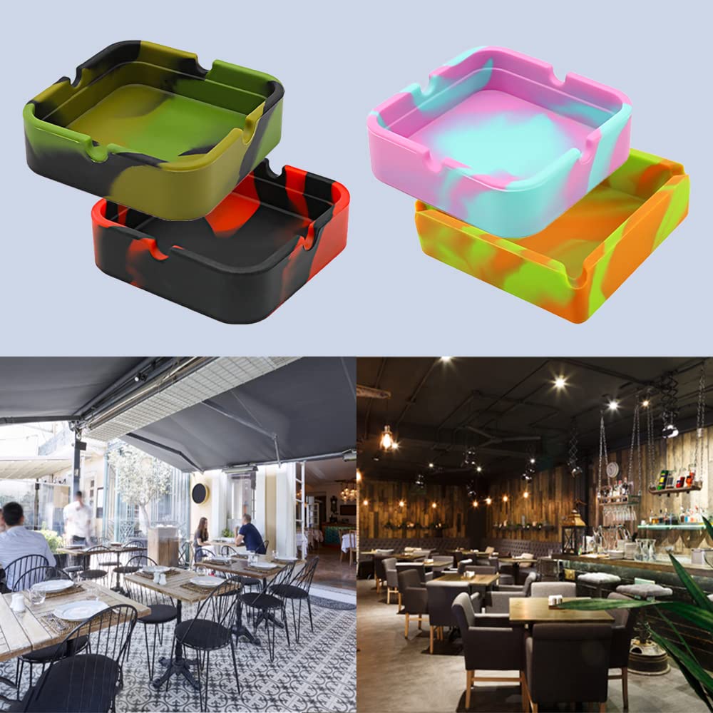 Set 4 Posacenere In Silicone Colorato – Antiurto, Antiaderente E Resistente Al Calore – Per Casa, Ufficio, Esterno – Multicolore K71-4