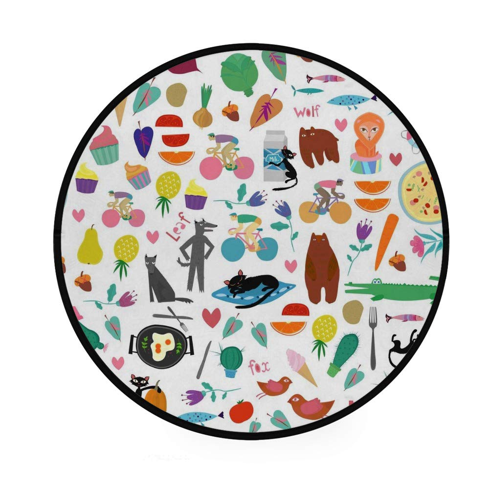 Tapis animaux paillasson rond antidérapant pour une cuisine et entrée propre