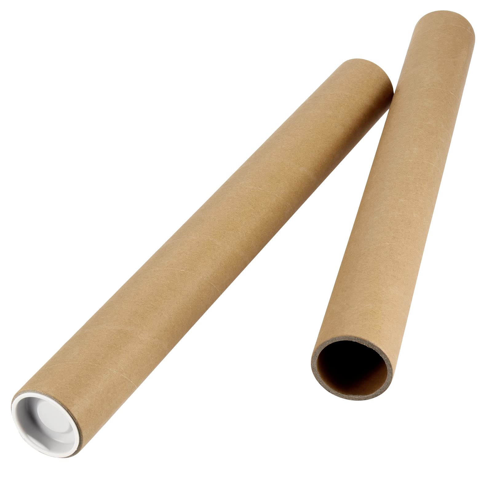 JEUIHAU Lot de 18 tubes d'expédition en kraft avec capuchons, construction en spirale, recyclables pour le transport, le stockage