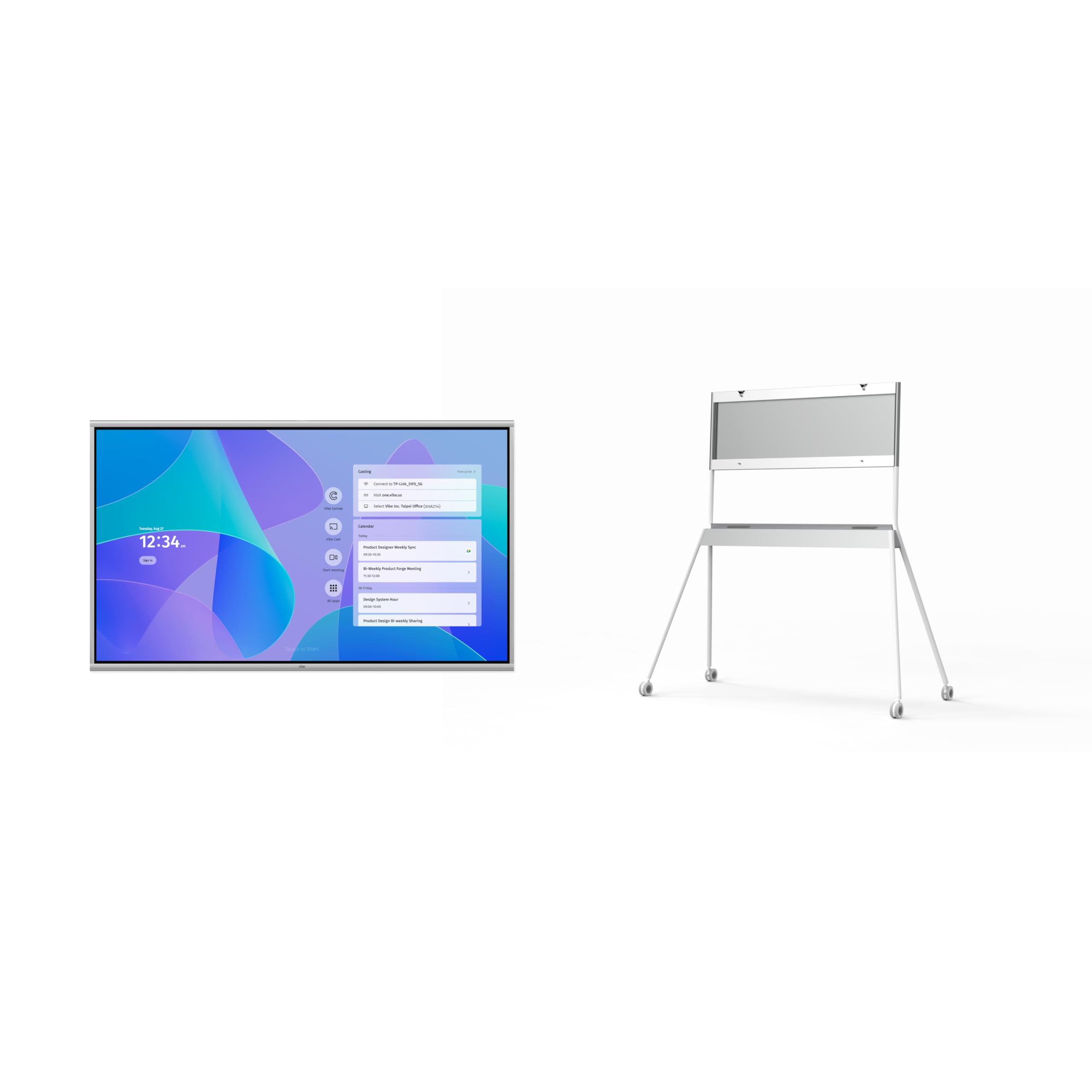 Vibe 75 Board Stand S1 4K UHD Smart Board 75 Inch Digital Whiteboard for Office and Classroom Electronic