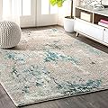 JONATHAN Y CTP103 Contemporary POP Modern Abstract Vintage Faded Gray/Blue 8 ft. x 10 ft. Area Rug