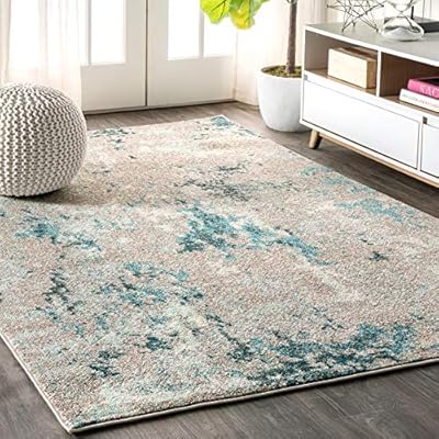 JONATHAN Y CTP103 Contemporary POP Modern Abstract Vintage Faded Gray/Blue 8 ft. x 10 ft. Area Rug