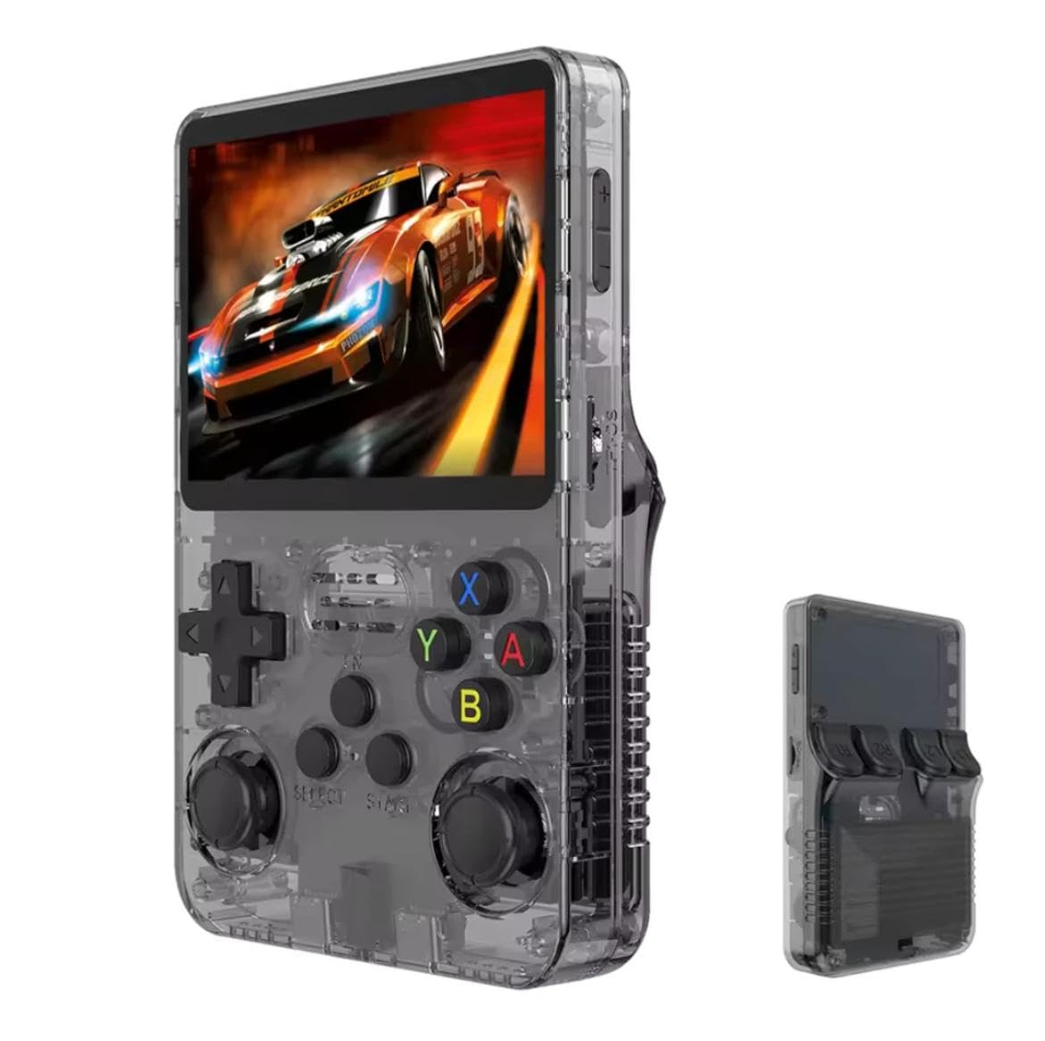 Generico Console di gioco portatile retrò, R36S, display IPS da 3,5 pollici, scheda TF da 64 GB, oltre 10.000 giochi, con sistema Linux open source (lingua italiana non garantita), NERO