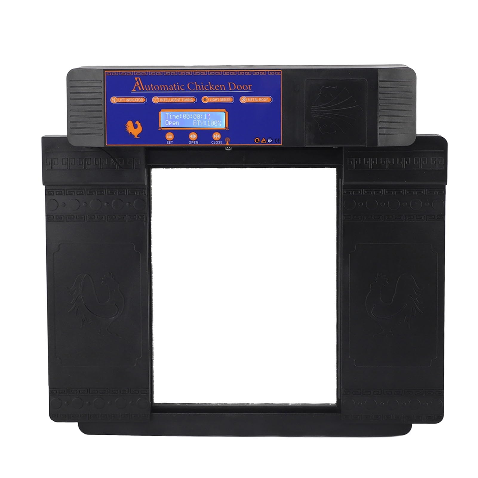 Fdit Abridor Automático de Puerta de Gallinero con Sensor de Luz y Control Remoto para Aves de Corral y Patos (BLACK)