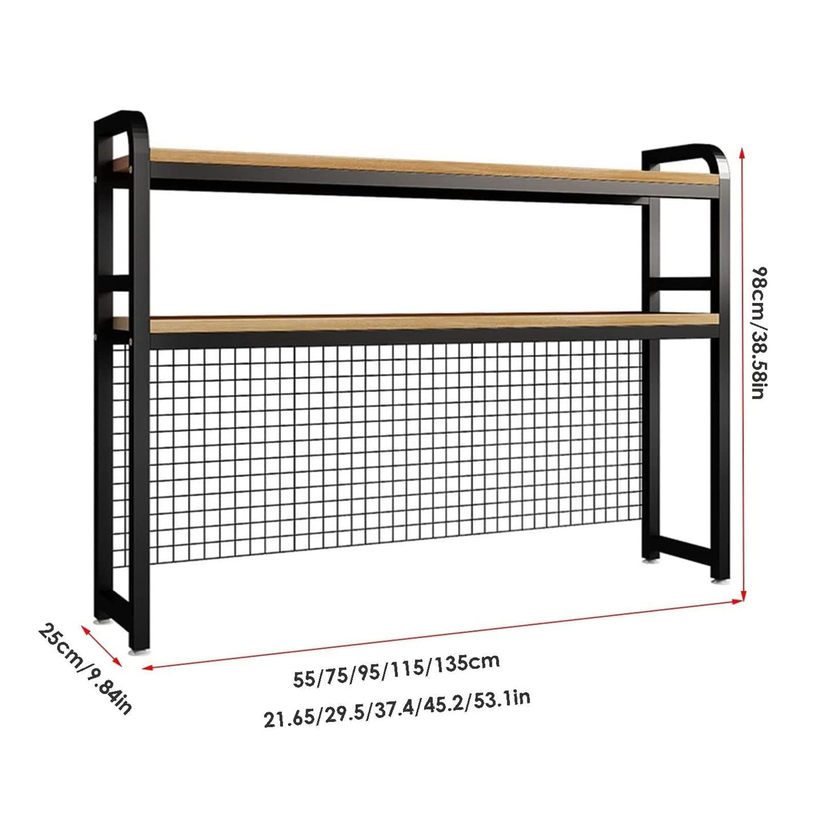 Regał na książki DIY nowoczesna metalowa i drewniana półka do przechowywania na biurko stylowy stojak biurowy czarna kratka design do użytku domowego biura idealna do salonu i miejsca pracy.