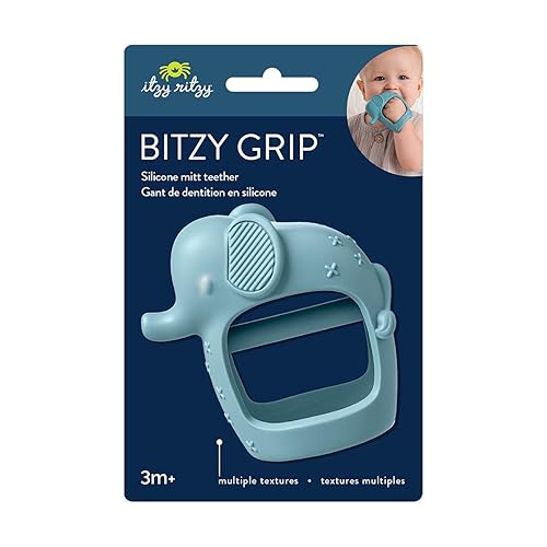 Miniatura 5 de Itzy Ritzy Bitzy Grip - Mordedera de silicona para bebés, juguete de dentición con agarre fácil de sostener, diseñado para bebés de 3 meses en