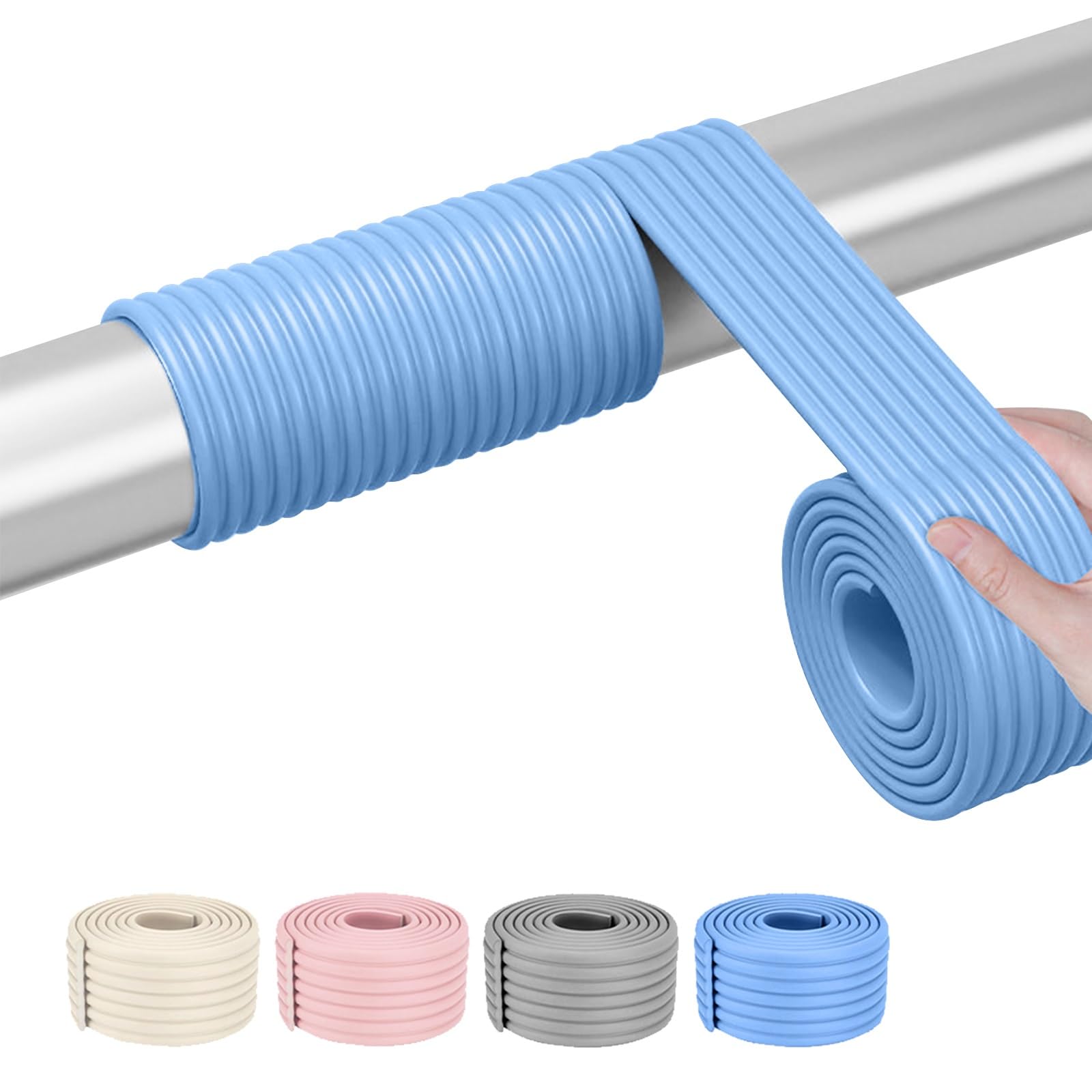 Rohrisolierung Schaumstoff, 200CM Rohrisolierung Isolierung Heizungsrohre, Selbstklebendes Design, Einfach Anzubringen, Hohe Dichte Heizungsrohr Mit Selbstkleber Lärmreduzierung(Blue,2pcs)