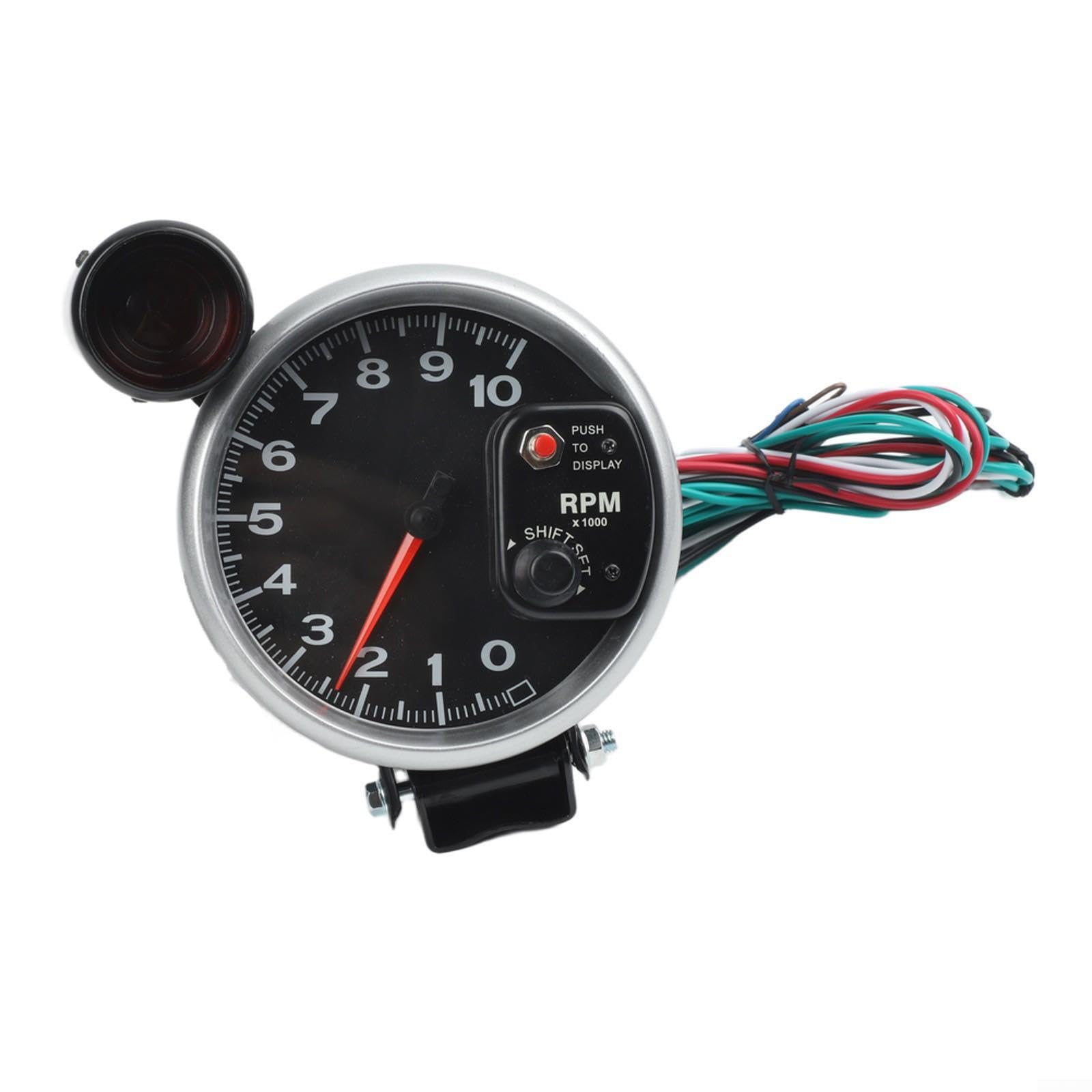 Contagiri LED 5 Pollici 10000RPM 12V Auto Display Alluminio Nero