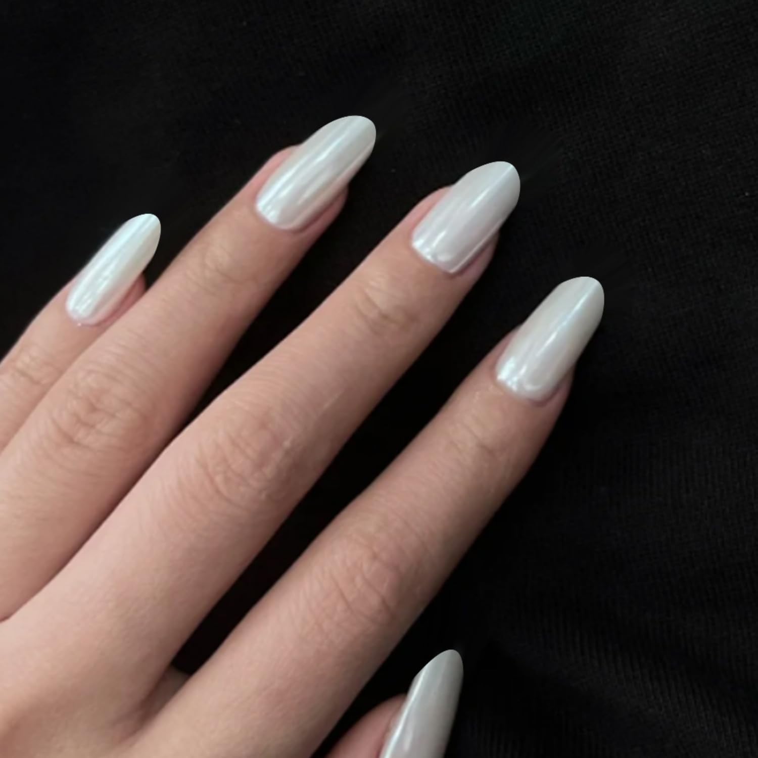 White Pearl chrom proszek do paznokci, efekt perłowy, błyszczący puder do paznokci, Nail Art Chrome Nail Powder