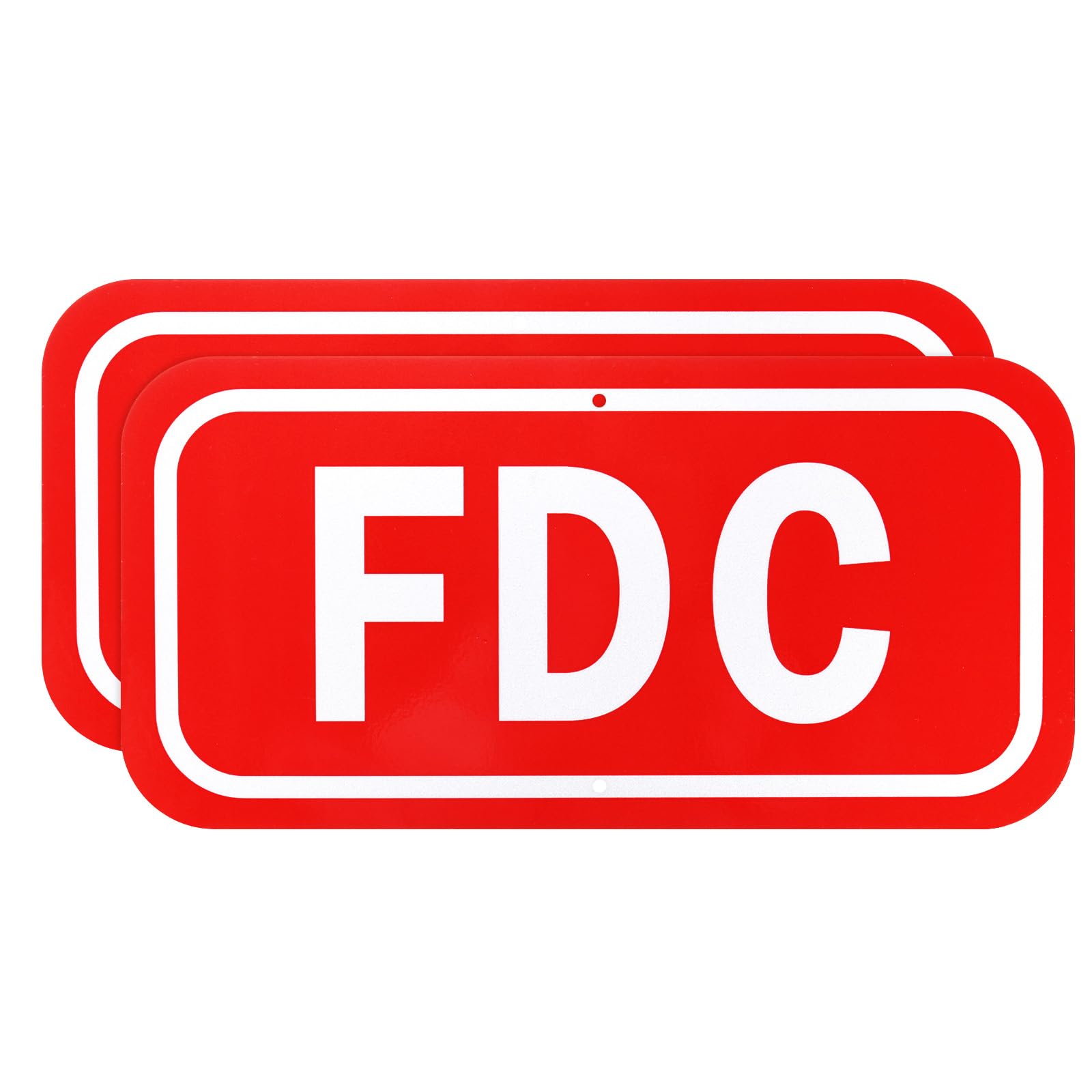 M METERXITY 2-Pack FDC Sign, 11.8" x 5.9" (L x W) "FDC" Fire Department Connection Metal Sign