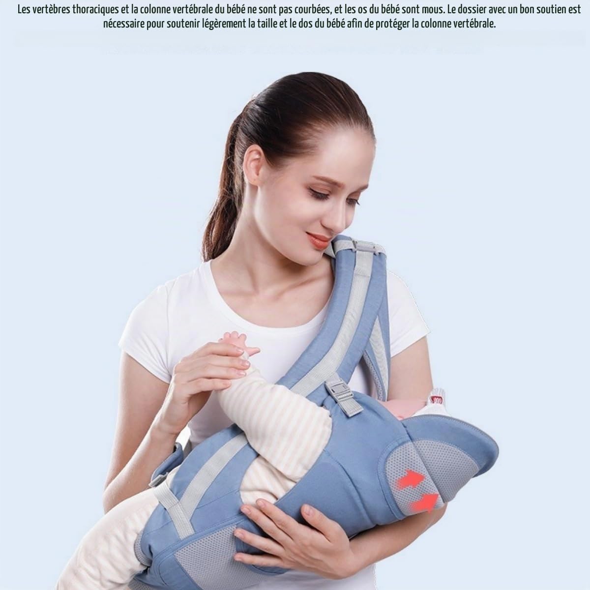 EMEBAY Porte Bébé avec Siège à Hanche 15 façons de porter, Porte-Bébé | Porte-Bébé Naissance Ajustable, Porte bébé ergonomique Multifonction pour Bébé de 0 à 48 Mois Toutes Saisons