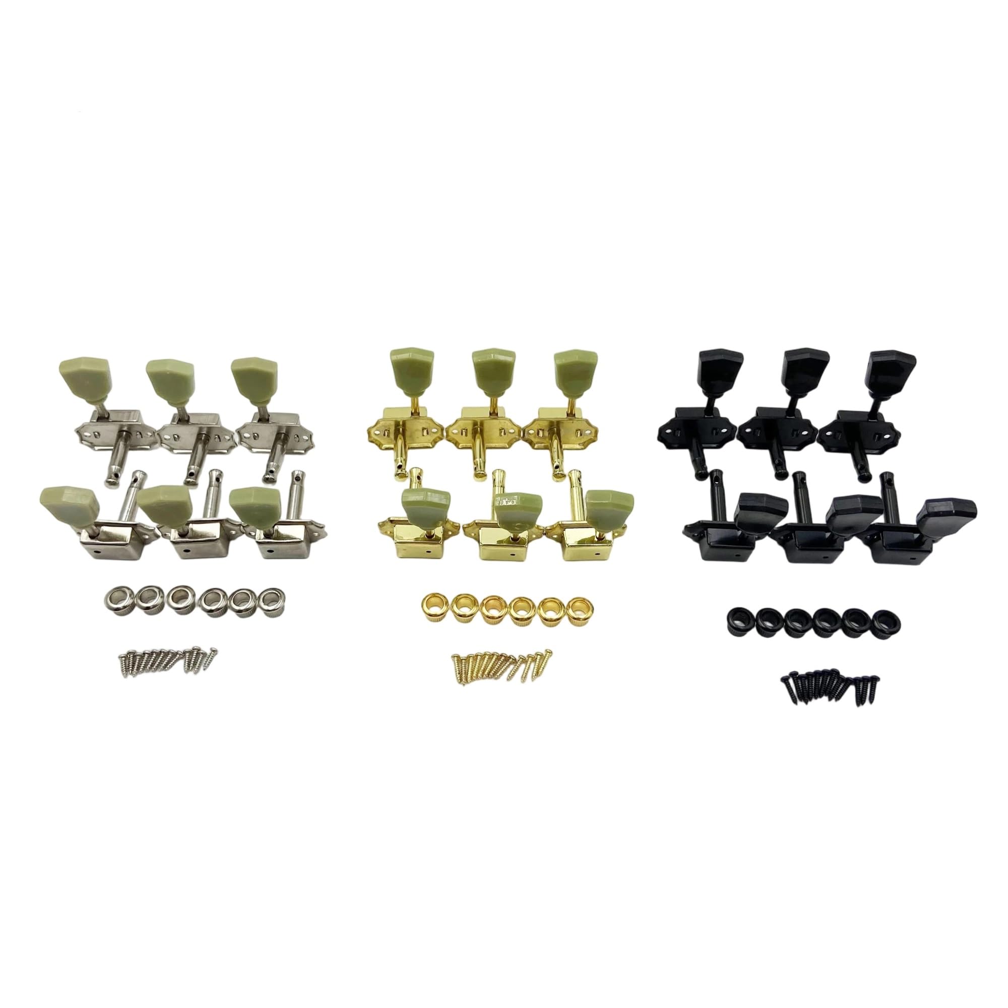 Accesorios Para Clavijas De Afinación De Guitarra Clavijas De Afinación De Guitarra Eléctrica Retro Enrollador De Cuello Semicerrado(Gold)