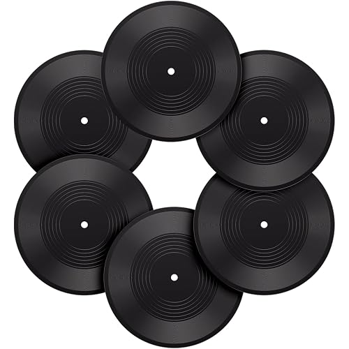 Facmogu 12In Blank Vinyl Wall Decor 6 Pack, Fake Vinyl Records Decorations