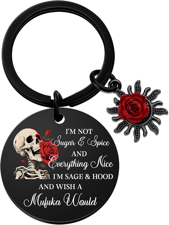 Sugar Skull Keychain Spooky Skull Gifts for Women Friends Sister Horror Goth Keychains Gift Day Of The Dead Halloween Skulls Accessories