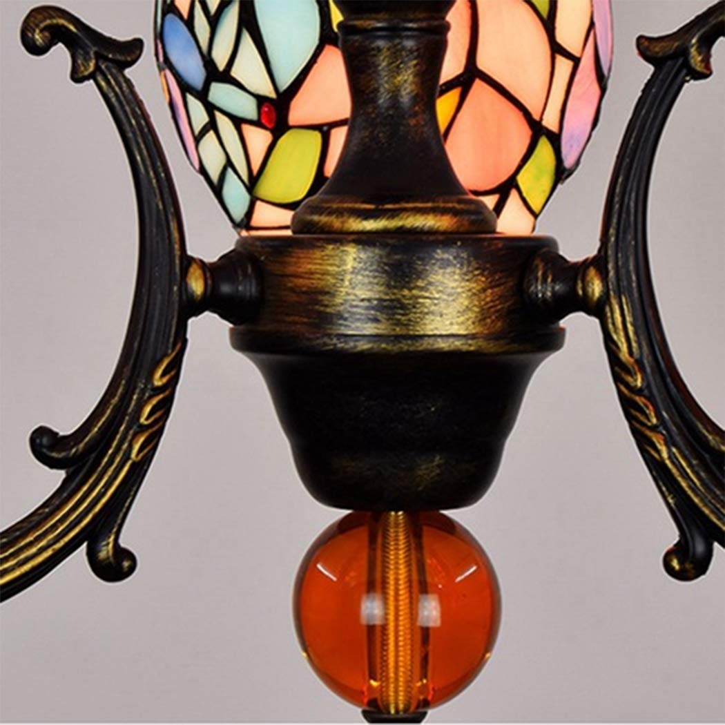 Żyrandole 8 cali barokowy witraż klosz led sufitowe wiszące lampy wiszące lampa wisząca do jadalni sypialnia 3 światła abażur
