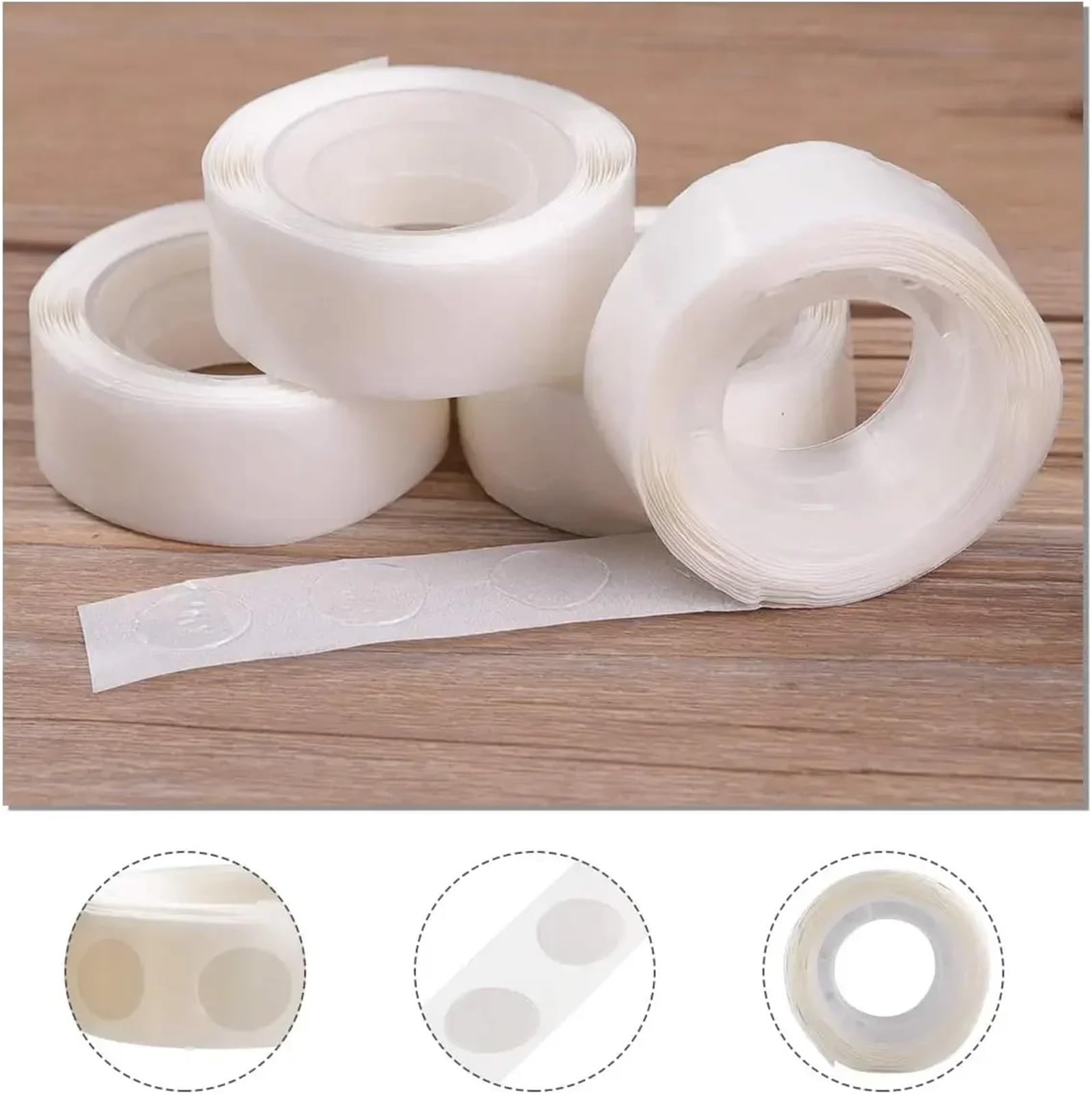Punti di colla trasparenti for palloncini e nastro adesivo for decorazioni, 100-2000 pezzi(20roll)