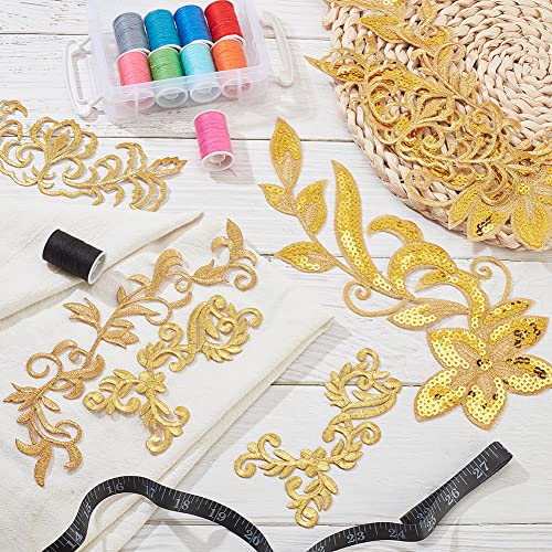 Nbeads 8 Pcs 4 Styles Embroidery Lace Flower Patches, Iron On Patches Sew On Patches Golden Floral Appliques For Wedding Dress Decoration Repair Clothing Backpacks Jeans Caps #TOP3