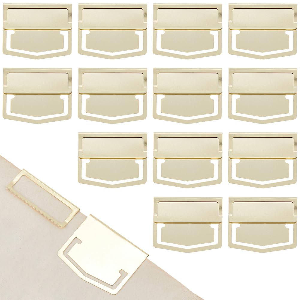 CRASPIRE 24Pcs Metal Bookmark Page Clip Index Clips 1.1x1.4 Inch Golden Label Stainless Steel Retro Book Page Line Markers Planner Clamps Accessory for Bookish Reading Notebook Office School Supplies