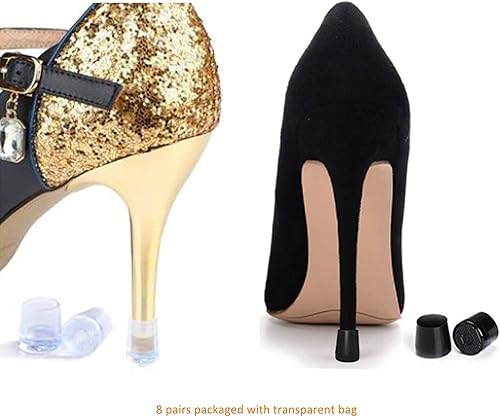 Miniatura 7 de Ingkee Tapas de talón para tacones altos, reducción de ruido, cubiertas de punta de tacón alto antideslizantes para césped, bodas, exteriores,