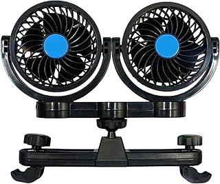 Ventilador de asiento trasero, ventilación de refrigeración para coche, azul/naranja, soplador portátil ajustable para niños, mascotas, camión, camping, viajes y circulador de aire de asiento