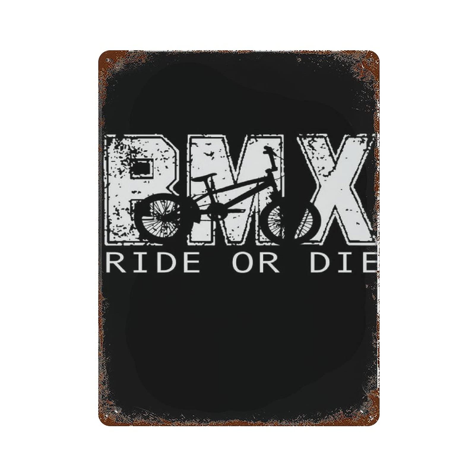 FJQWKLF Vintage Bmx Bike Metal Plaque Metal SignRetro Metal Tin Sign Plaque Wall Decor Gift For Bathroom Restaurant Farm Bedroom Cafe School 12x16 Inch