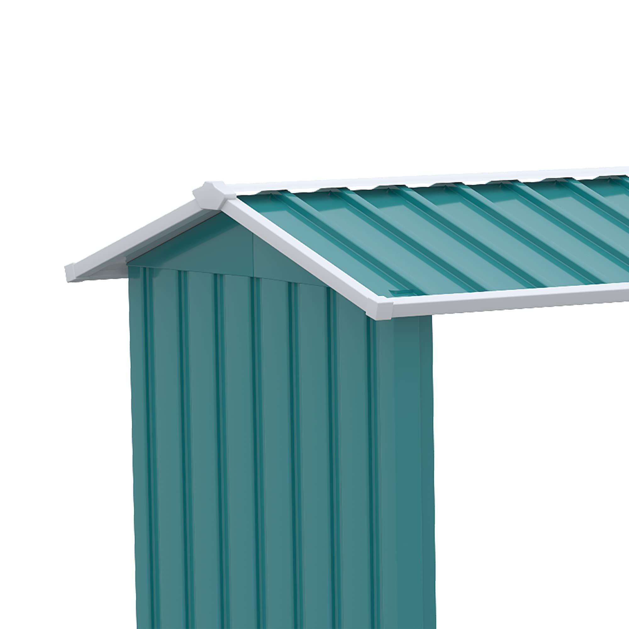 Outsunny Casetilla para Leña de Acero Galvanizado Leñero Exterior Cobertizo de Almacenamiento de Troncos con Techo Impermeable y Antioxidante para Jardín Terraza Patio 240x86x160 cm Verde