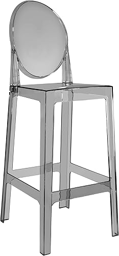 2xhome Humo Taburete de bar de 30 pulgadas de altura de asiento moderno fantasma Taburete de acento Salón sin brazos brazos sin brazos menos