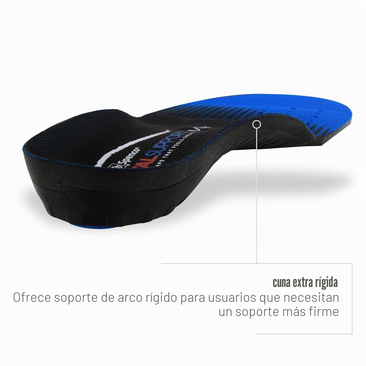 Spenco TOTALSUPPORT MAX 45-46 Plantillas/Cómodas, Blanco (Weiß), Talla Unica | Negro, EU 44-46; soporte de arco alto, copa de talón profunda, estabilidad y protección – para running y entrenamiento