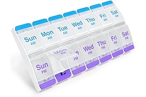 EZY DOSE Push Button 7-Day Large Pill Organizer 2X A Day AM/PM