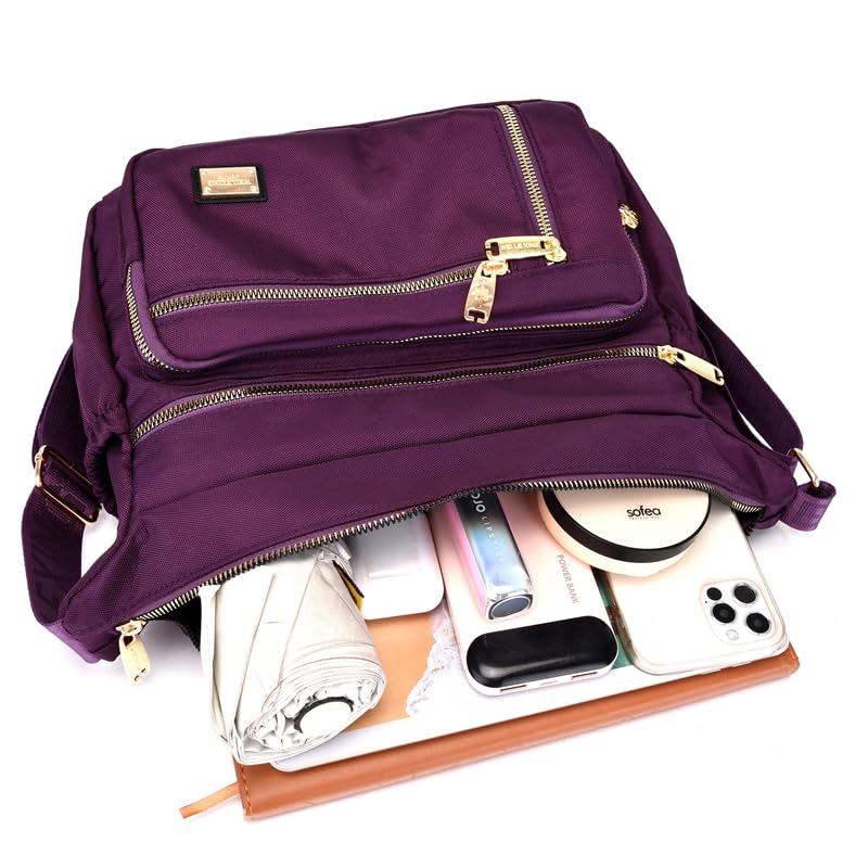 Image of COOLOME Purses for Women CrossBody Bag Waterproof Tote Shoulder Handbag Multiple Pockets Nylon Messenger Bag Fashion Tote Bag