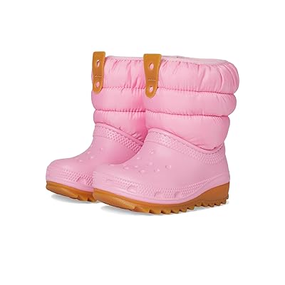Crocs Kids Classic Neo Puff Boot (Toddler) Kids Shoes Pink Tweed/Gum