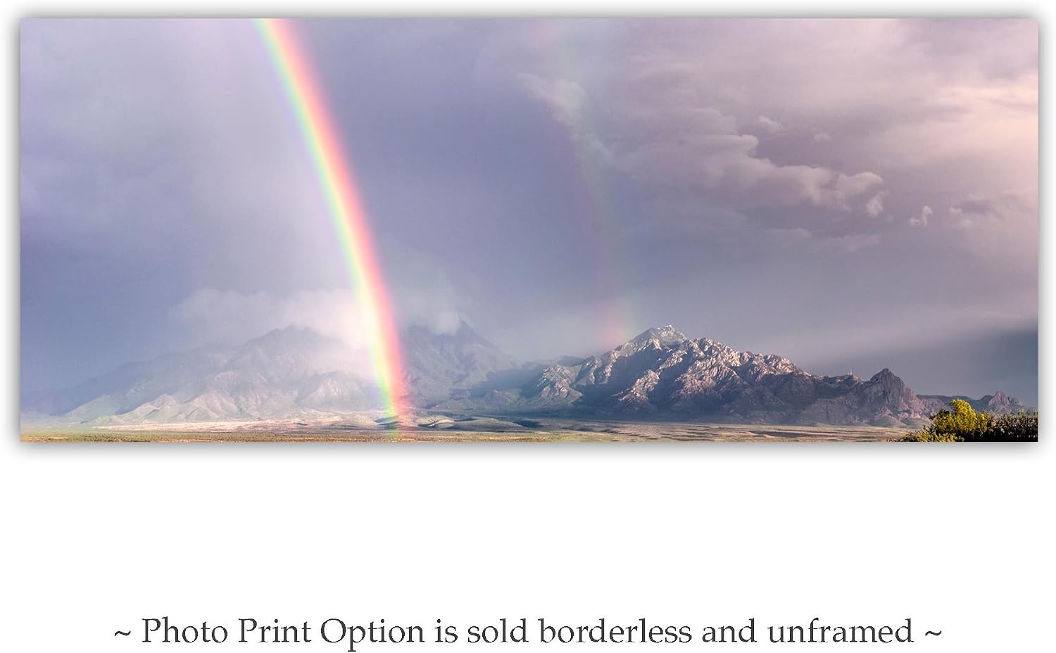 Rainbow Photograph in Arizona Desert Mountain Landscape as Wall Decor for Home or Office
