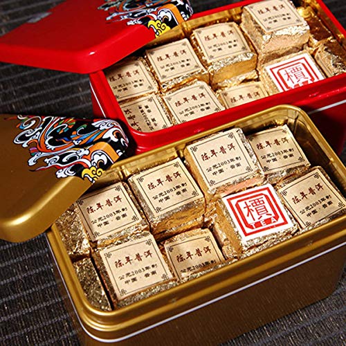 通用 Old PU Erh Té Negro Té Maduro de Puer Ladrillo cocido al Horno Caja de Hierro Amarillo Yunnan Health 250g - Imagen 4