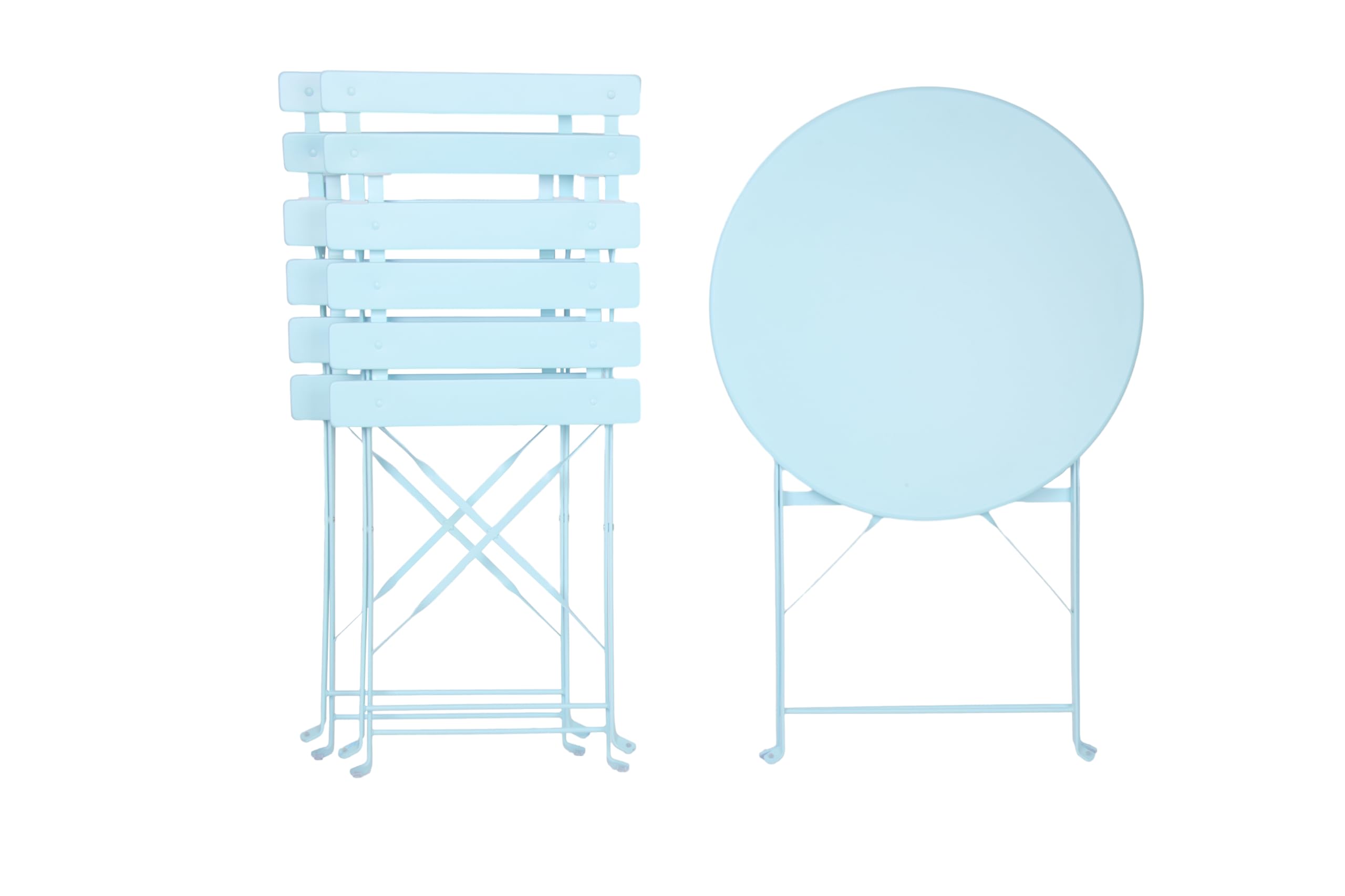 Albatros Bistro Set 3 piezas Azul – Mesa con 2 sillas plegables – Metal resistente – Diseño moderno para balcón o jardín